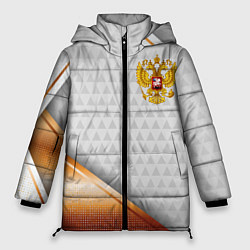 Женская зимняя куртка Герб РФ с золотой вставкой
