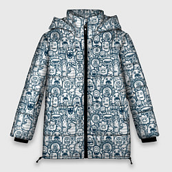 Куртка зимняя женская Монстрики с антенками, цвет: 3D-светло-серый