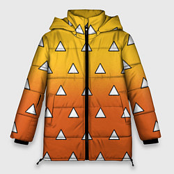 Куртка зимняя женская Оранжевое кимоно с треугольниками - Зеницу клинок, цвет: 3D-красный