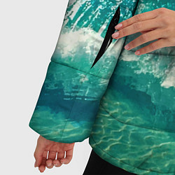 Куртка зимняя женская Волна набегает на берег, цвет: 3D-красный — фото 2