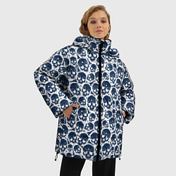Куртка зимняя женская Череп с пулевым отверстием, цвет: 3D-черный — фото 2