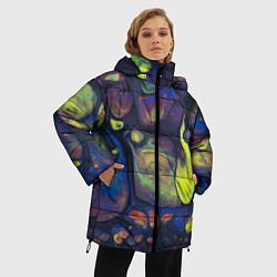Куртка зимняя женская Неоновые светящиеся камни, цвет: 3D-светло-серый — фото 2