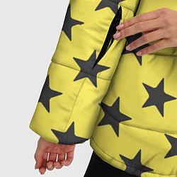 Куртка зимняя женская Звездный фон желтый, цвет: 3D-красный — фото 2