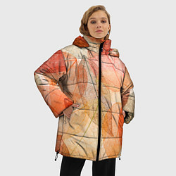Куртка зимняя женская Осенние прозрачные листья, цвет: 3D-светло-серый — фото 2