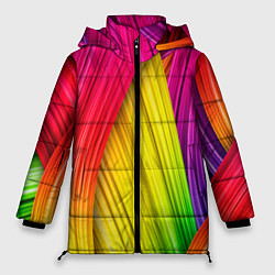 Куртка зимняя женская Multicolored ribbons, цвет: 3D-светло-серый
