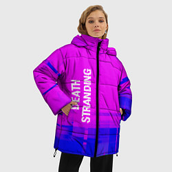 Куртка зимняя женская Death Stranding glitch text effect: по-вертикали, цвет: 3D-черный — фото 2
