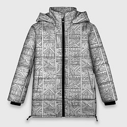 Куртка зимняя женская Орнамент треугольник, цвет: 3D-светло-серый