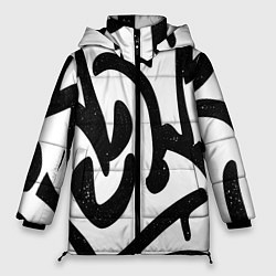 Куртка зимняя женская Хаотичные узоры в стиле граффити, цвет: 3D-светло-серый