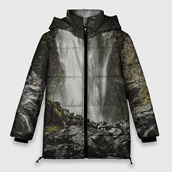 Куртка зимняя женская Водопад между скал, цвет: 3D-красный