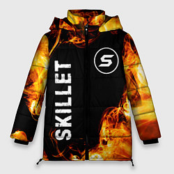Куртка зимняя женская Skillet и пылающий огонь, цвет: 3D-черный