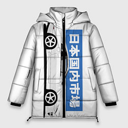 Куртка зимняя женская Nissan 300ZX Front View JDM Retro Style, цвет: 3D-красный