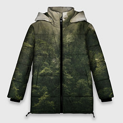 Куртка зимняя женская Листья и дождик, цвет: 3D-светло-серый