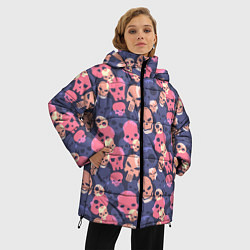Куртка зимняя женская Черепа разной формы, цвет: 3D-черный — фото 2