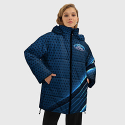 Куртка зимняя женская Ford Абстракция карбон, цвет: 3D-светло-серый — фото 2