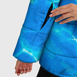 Куртка зимняя женская Абстрактные волны бассейна - текстура, цвет: 3D-черный — фото 2