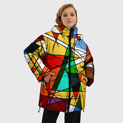 Куртка зимняя женская Грубый абстрактный фон, цвет: 3D-красный — фото 2