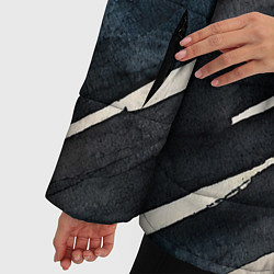 Куртка зимняя женская Акварельные полосы, цвет: 3D-черный — фото 2