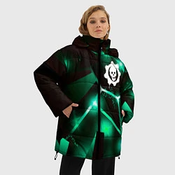 Куртка зимняя женская Gears of War разлом плит, цвет: 3D-черный — фото 2