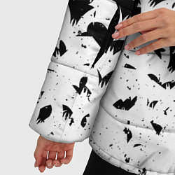 Куртка зимняя женская Black and white bat pattern, цвет: 3D-светло-серый — фото 2