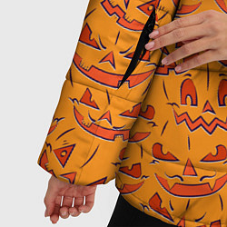 Куртка зимняя женская Halloween Pumpkin Pattern, цвет: 3D-черный — фото 2