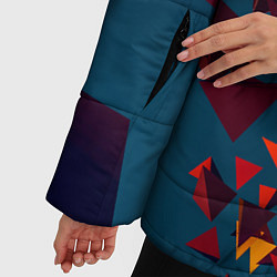 Куртка зимняя женская Множество тетраэдров в абстракции, цвет: 3D-красный — фото 2