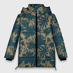 Куртка зимняя женская Цветочный камуфляж, цвет: 3D-черный