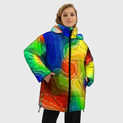 Куртка зимняя женская Разноцветная абстрактная композиция, цвет: 3D-светло-серый — фото 2