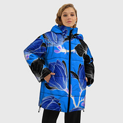 Куртка зимняя женская Растительная композиция - минимализм, цвет: 3D-красный — фото 2