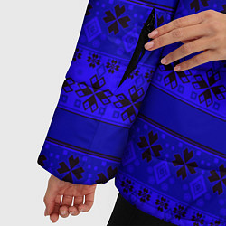 Куртка зимняя женская Скандинавский орнамент Синий кобальт, цвет: 3D-светло-серый — фото 2