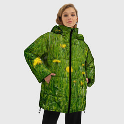 Куртка зимняя женская Солнечные одуванчики, цвет: 3D-светло-серый — фото 2
