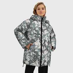 Куртка зимняя женская Камуфляж серый пиксель, цвет: 3D-светло-серый — фото 2