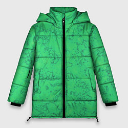 Женская зимняя куртка Мраморный зеленый яркий узор