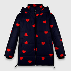 Куртка зимняя женская Сердечки, цвет: 3D-красный