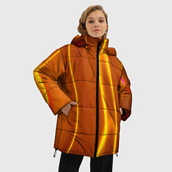 Куртка зимняя женская Пламенная абстракция, цвет: 3D-красный — фото 2