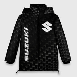 Куртка зимняя женская Suzuki карбоновый фон, цвет: 3D-черный