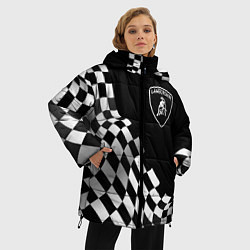 Куртка зимняя женская Lamborghini racing flag, цвет: 3D-черный — фото 2