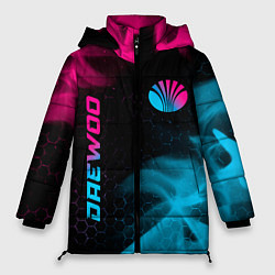 Куртка зимняя женская Daewoo - neon gradient: надпись, символ, цвет: 3D-черный