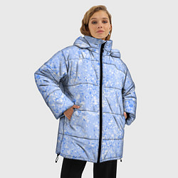 Куртка зимняя женская Абстракция Голубой текстура Зима, цвет: 3D-черный — фото 2