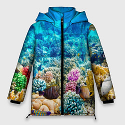 Куртка зимняя женская Дно морское, цвет: 3D-красный