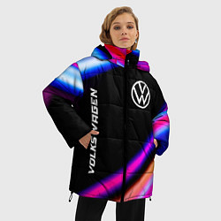 Куртка зимняя женская Volkswagen speed lights, цвет: 3D-черный — фото 2
