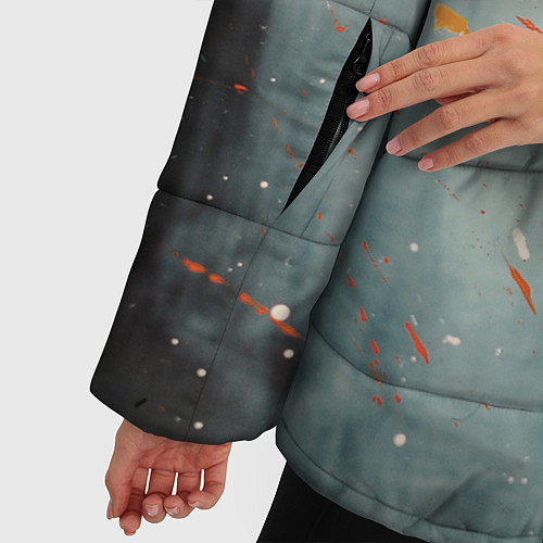 Женская зимняя куртка Абстрактное множество костюмов в тумане и краски / 3D-Светло-серый – фото 5