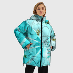 Куртка зимняя женская Нежный цветочный smile, цвет: 3D-светло-серый — фото 2