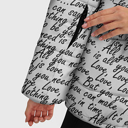 Куртка зимняя женская Текст песни: что вам нужно - это любовь, цвет: 3D-светло-серый — фото 2