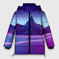 Куртка зимняя женская Neon mountains - Vaporwave, цвет: 3D-красный