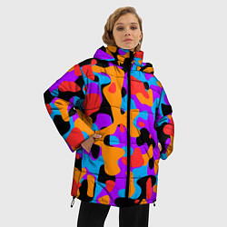 Куртка зимняя женская Абстракция - благородные цвета, цвет: 3D-красный — фото 2