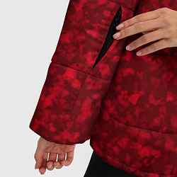 Куртка зимняя женская Текстура хлопья красный, цвет: 3D-черный — фото 2