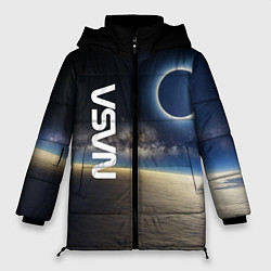 Куртка зимняя женская Солнечное затмение в открытом космосе, цвет: 3D-светло-серый