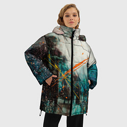 Куртка зимняя женская Синий туман и краски, цвет: 3D-светло-серый — фото 2