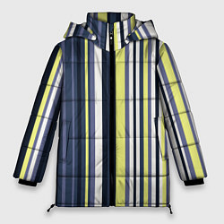 Куртка зимняя женская Абстрактные разноцветные линии, цвет: 3D-светло-серый