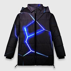 Куртка зимняя женская Неоновый разлом плит, цвет: 3D-черный
